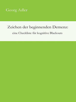 cover image of Zeichen der beginnenden Demenz